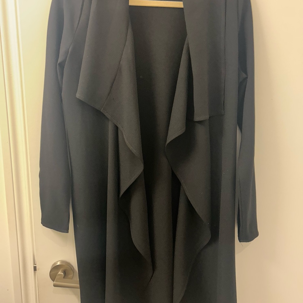 Mendocino Black Draped Overcoat